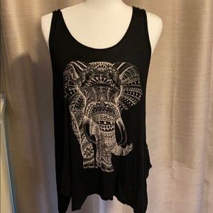 SOLD Open back elephant graphic tank top